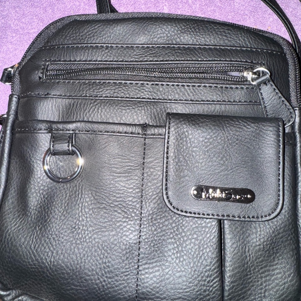 Black Leather Crossbody Bag